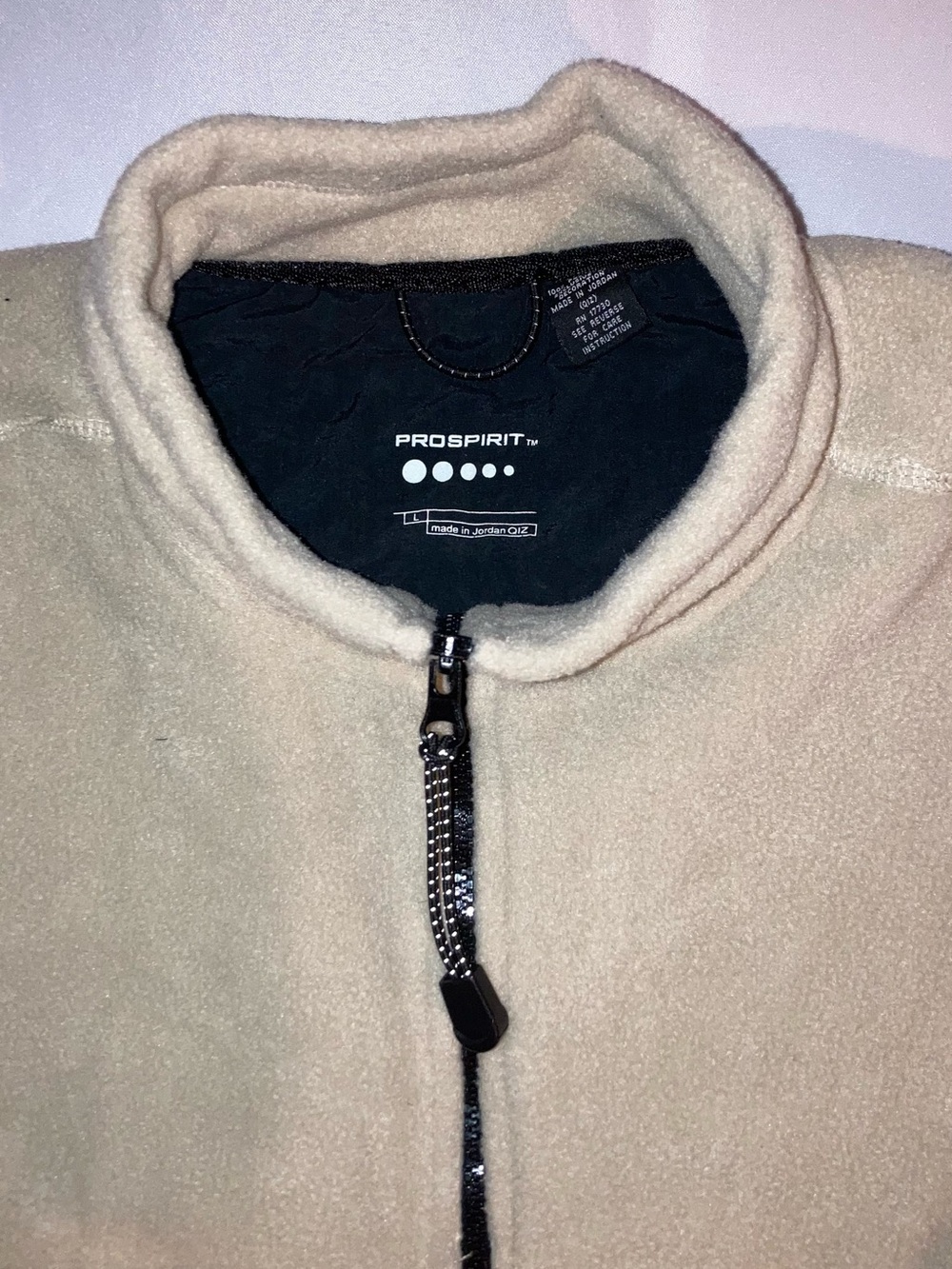 Prospirit Men's Half-Zip Fleece Pullover - Light Beige - Picture 4 of 5